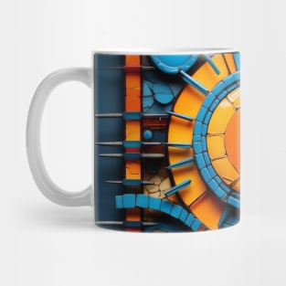 Abstract  in Teal and Orange Mug